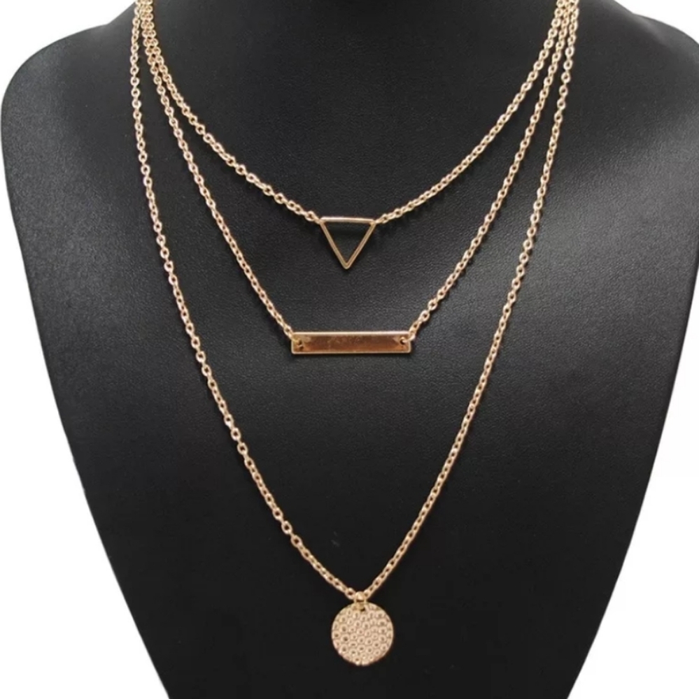 Goldtone Layered Necklace - Picture 2 of 6